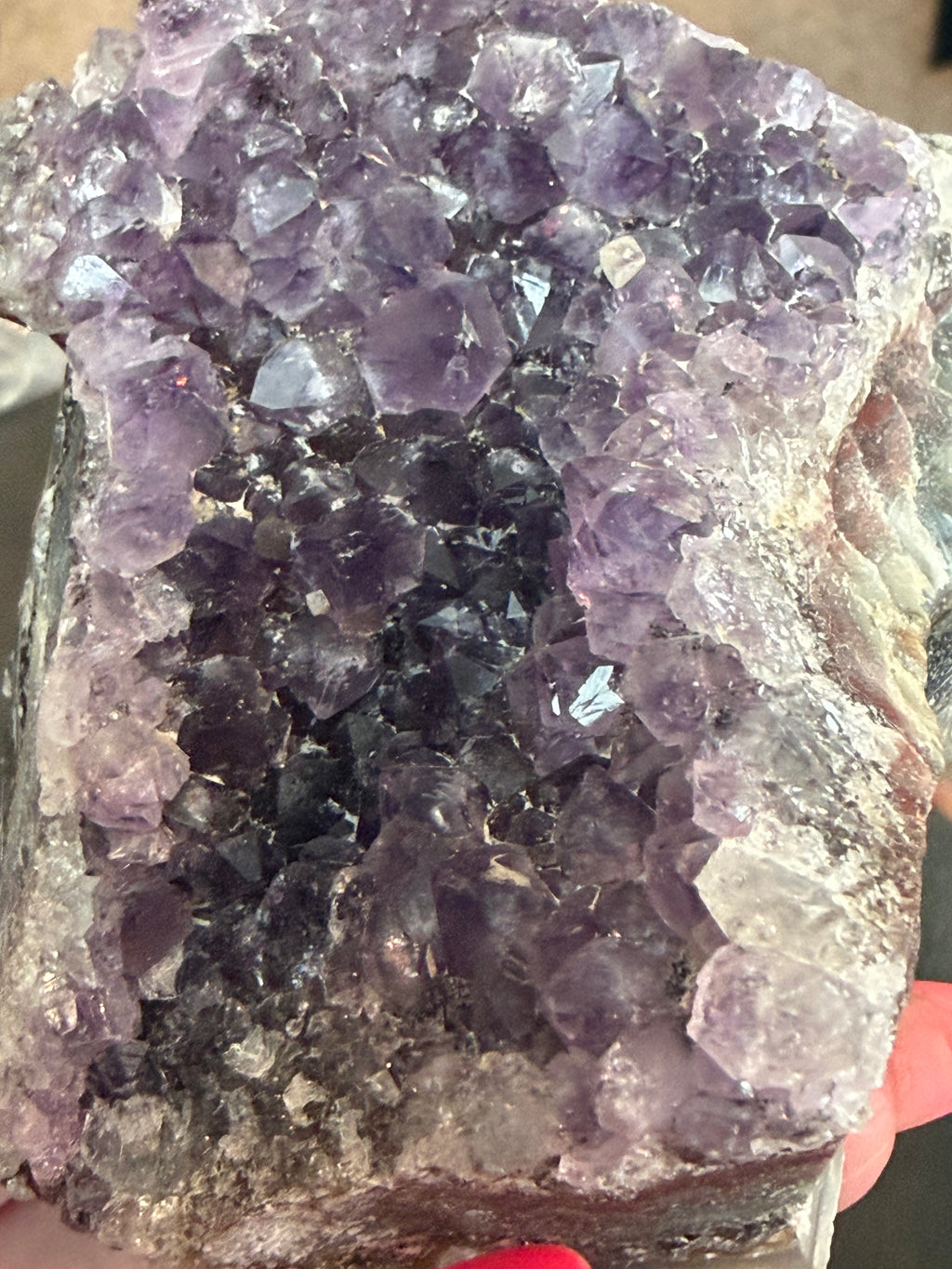 Brazilian Amethyst Cluster on Metal Stand - Natural Crystal Display 12.5 oz