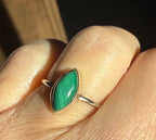 Stunning Malachite Marquise Sterling Silver Ring