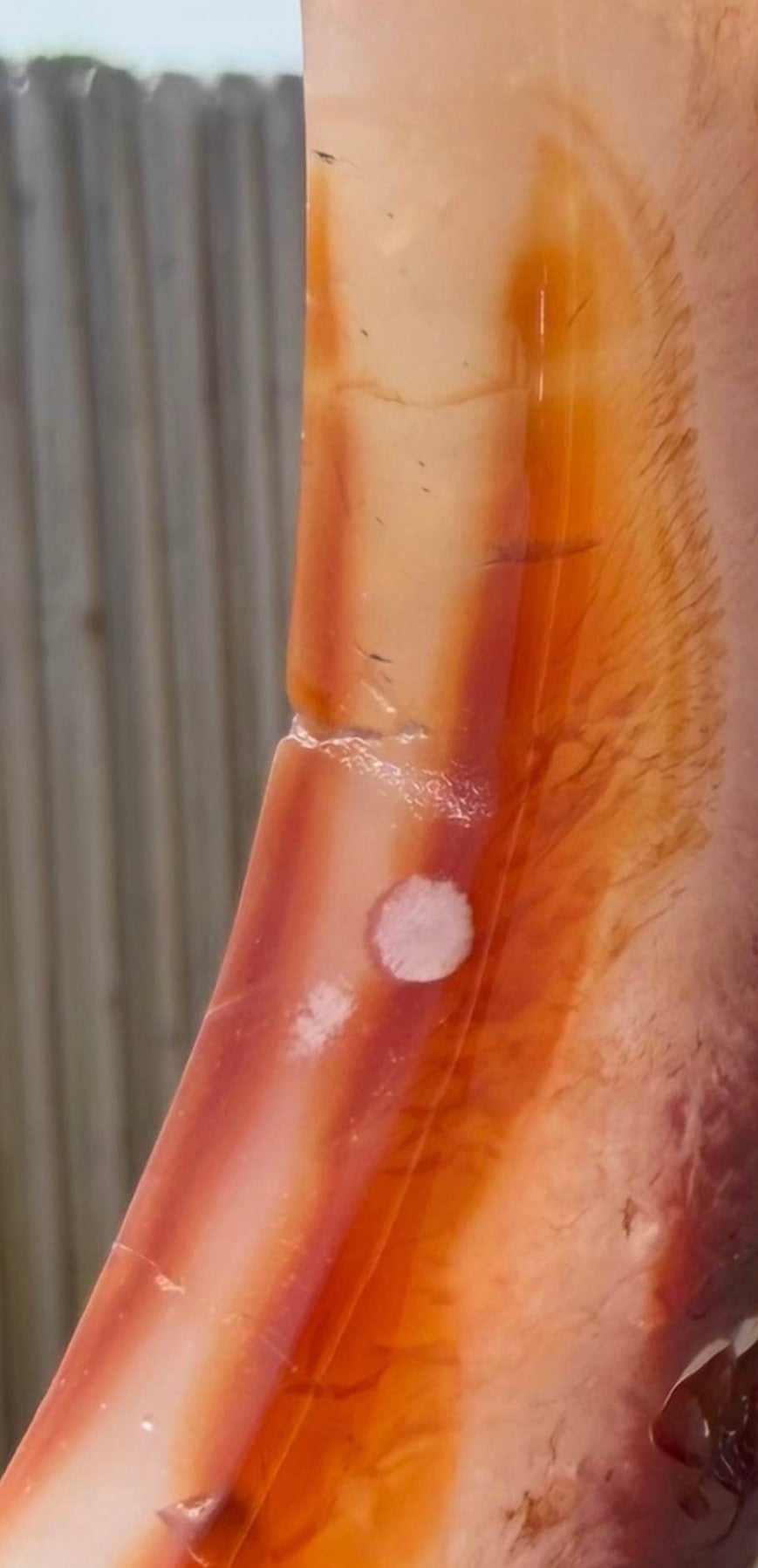 Beautiful Carnelian Agate Crescent Moon on Stand - Orange Red Natural Stone Decor