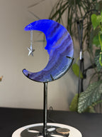 Beautiful Fluorite
Moon Carving with Dangling Metal Star