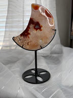 Carnelian Agate Crescent Moon with Stand