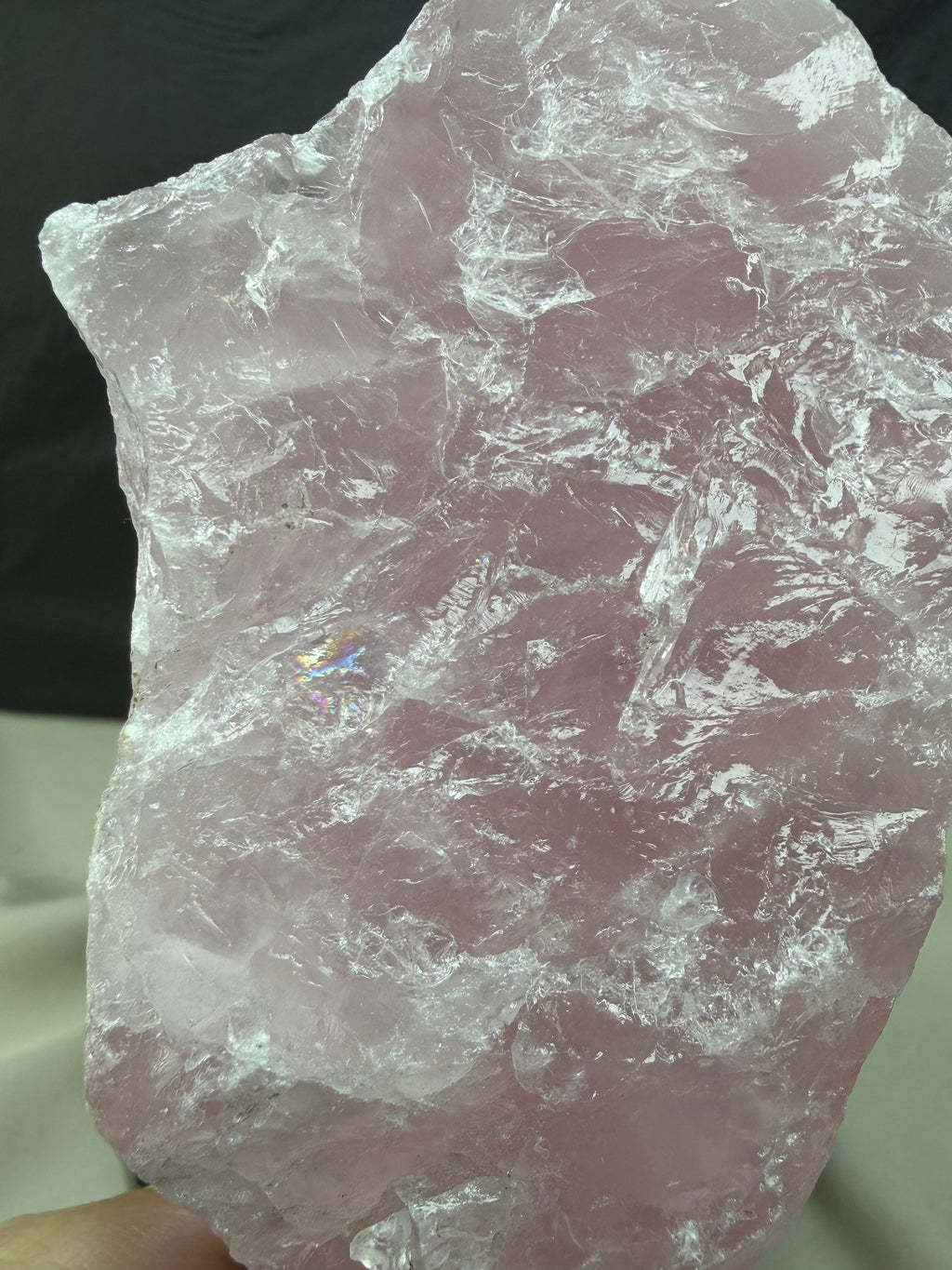 Gemmy Raw Rose Quartz Stone on Metal Stand - Pink Mineral Display Specimen