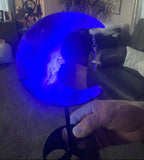 Beautiful Fluorite Crescent Moon Crystal with Star Charm