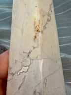 Polished White Druzy
Quartz Tower Obelisk -
Natural Mineral Specimen