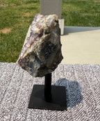 Brazilian Amethyst Cluster on Metal Stand - Natural Crystal Display 12.5 oz