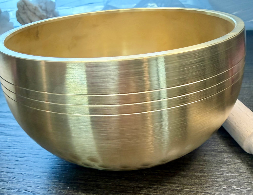 12cm Brass Singing Bowl + Wood Striker - New Sound Bowl Set