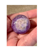 29mm AB Grade Russian Charoite Sphere - Purple Silky Crystal Ball with Stand