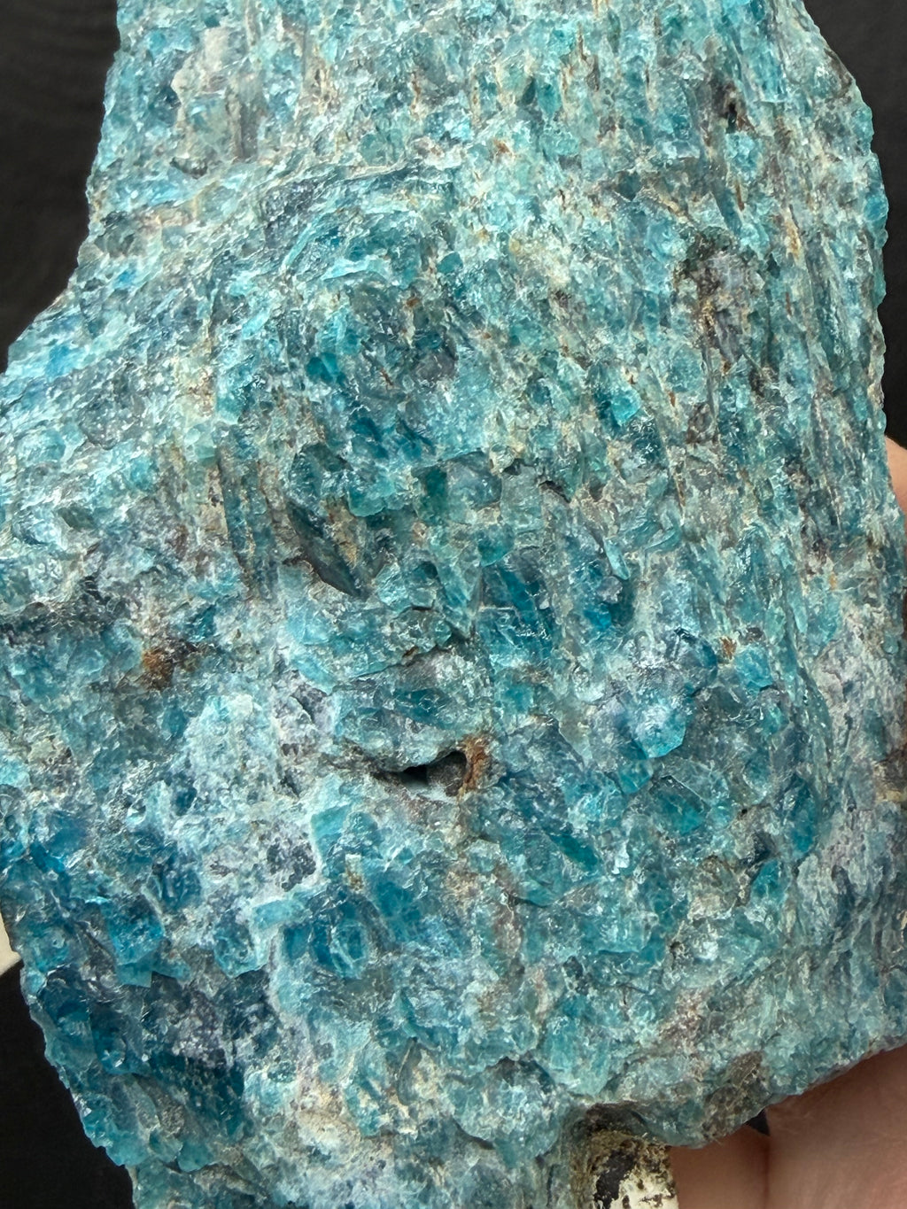 Raw Blue Apatite Stone on Stand