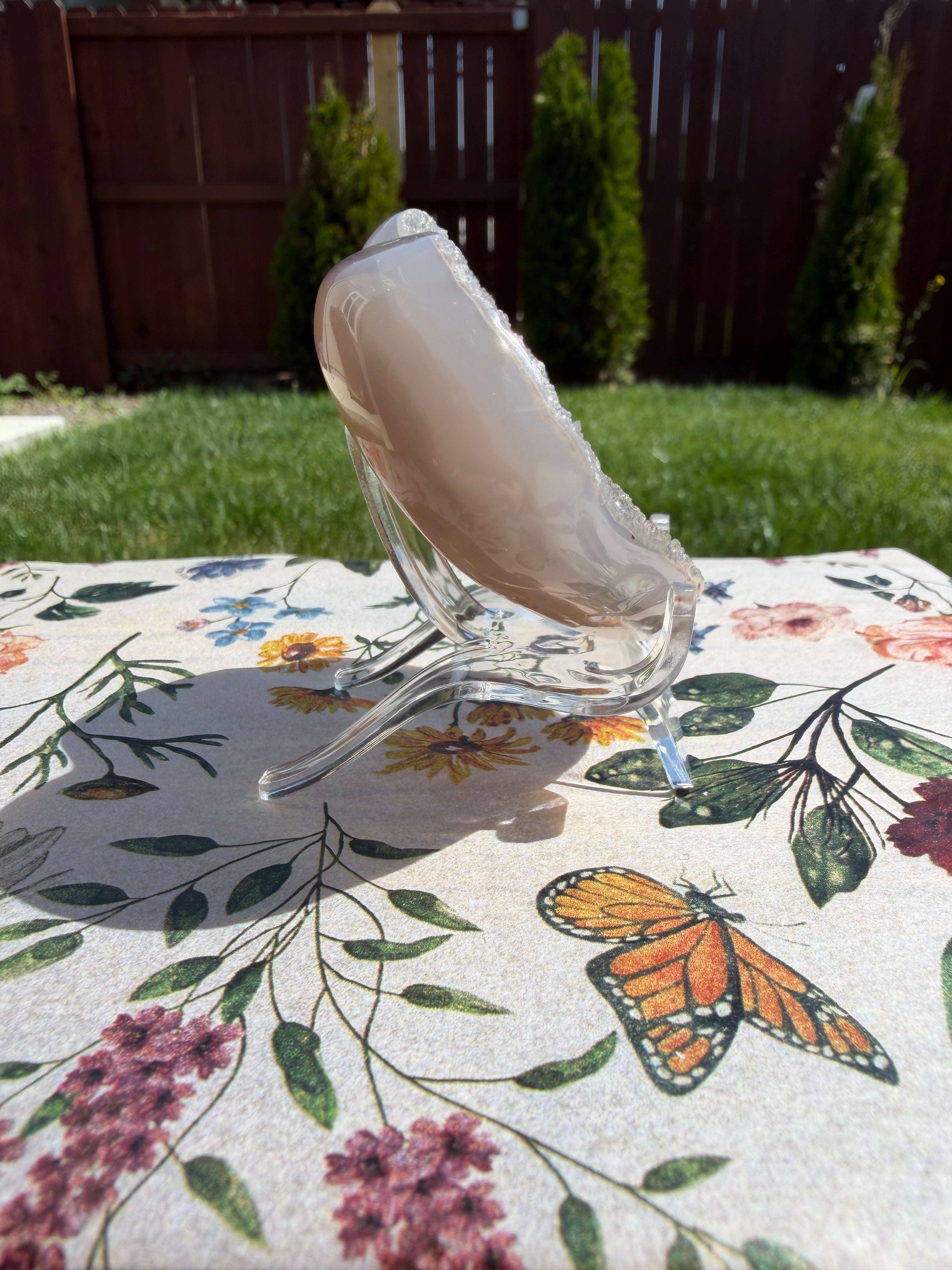 Sparkling Rainbow Amethyst Heart on Stand