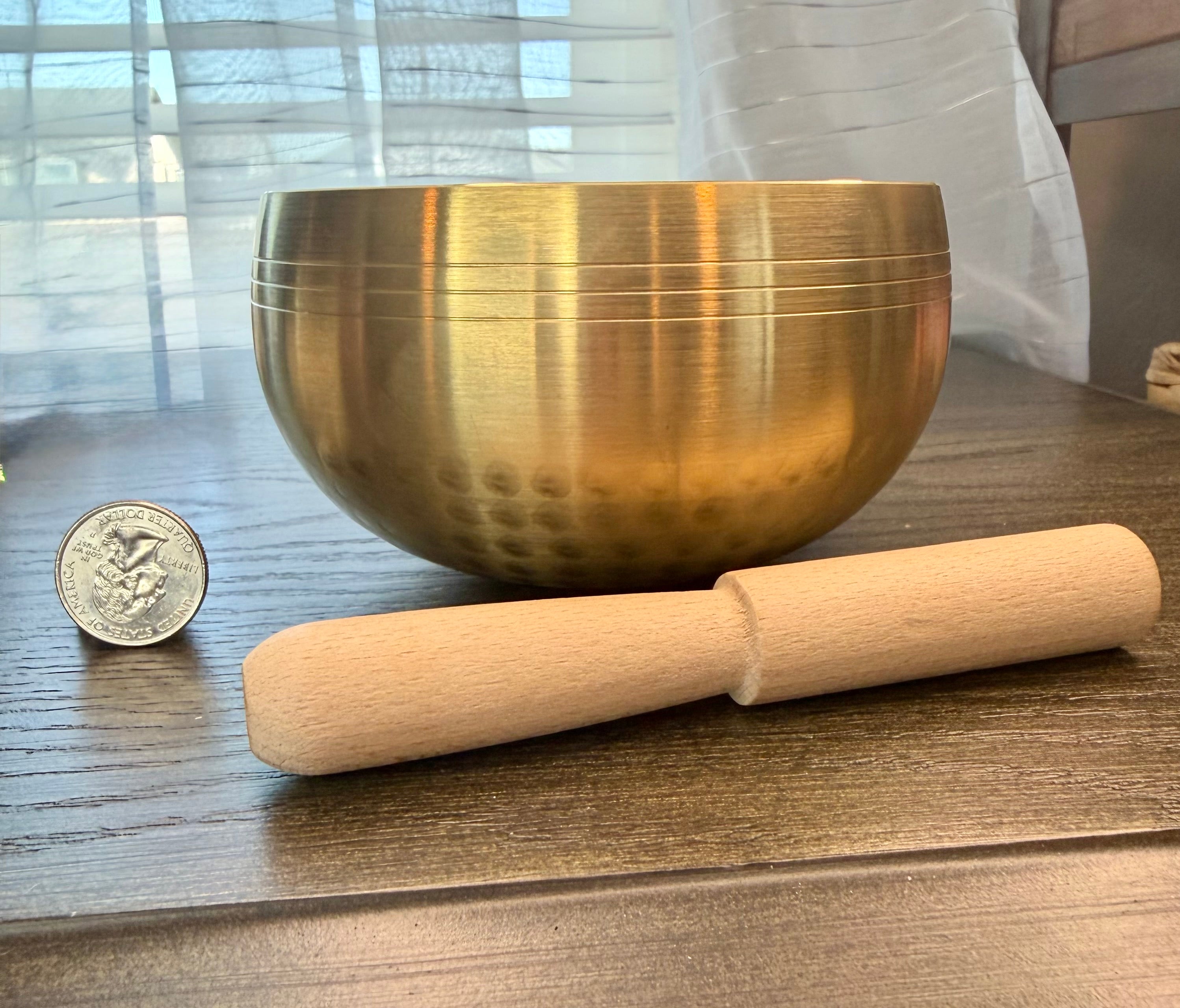 12cm Brass Singing Bowl + Wood Striker - New Sound Bowl Set