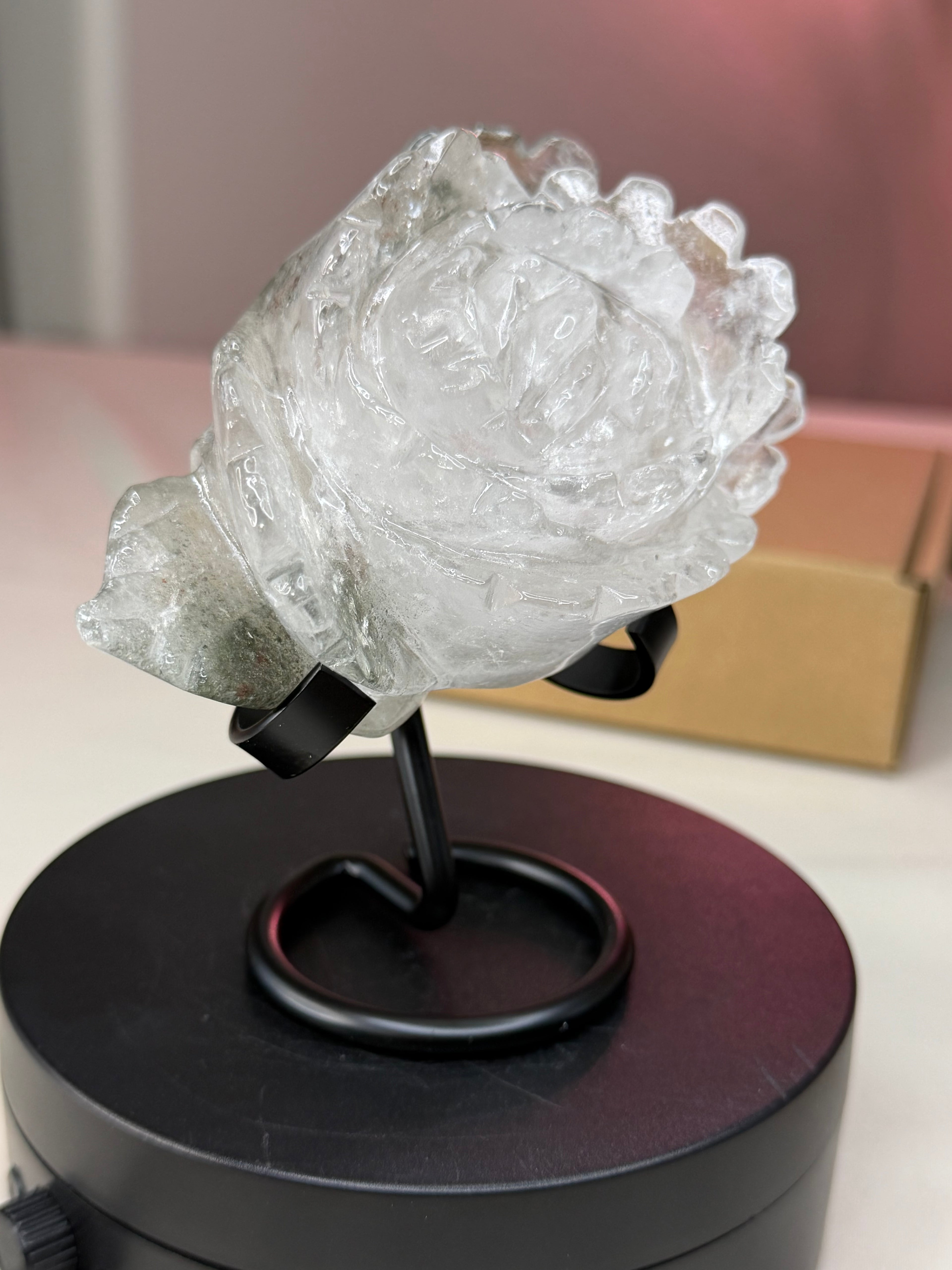 Garden Quartz Rose Crystal Carving