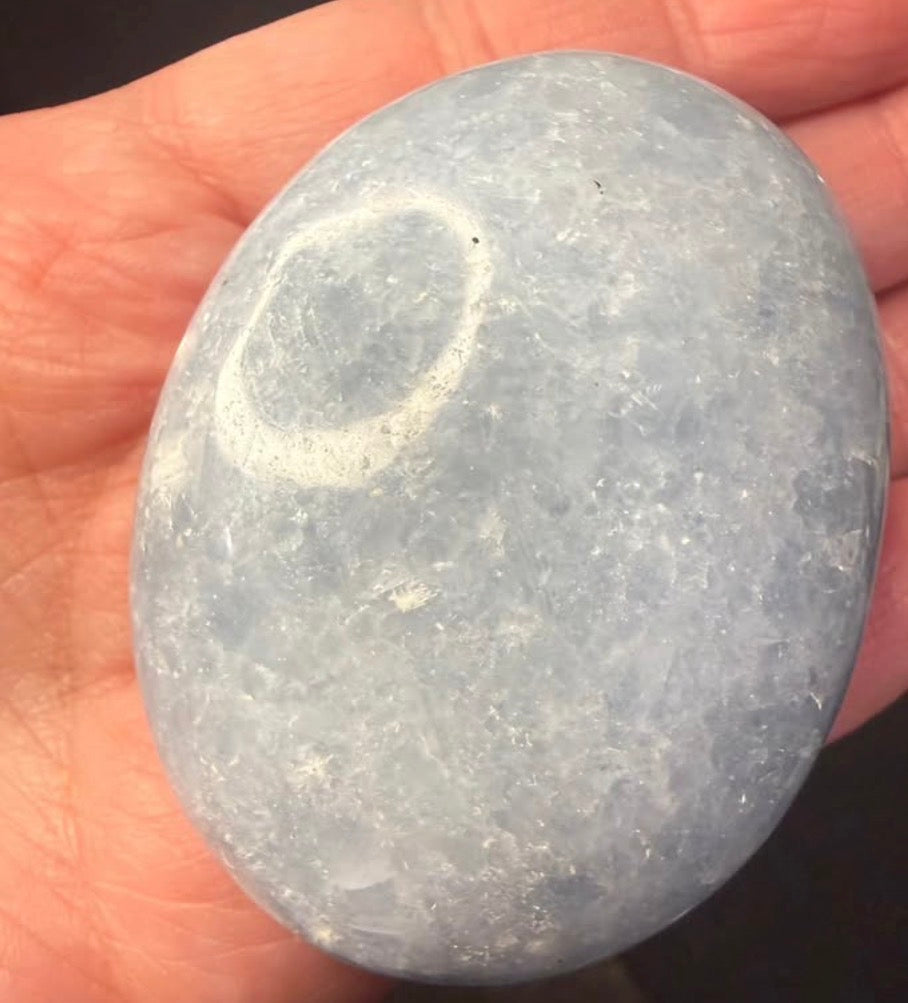 Blue Calcite Palm Stone