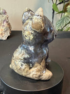 Big Volcano Agate Puppy Crystal Carving (UV Reactive)