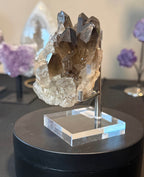 Smoky Quartz Cluster on Display Stand