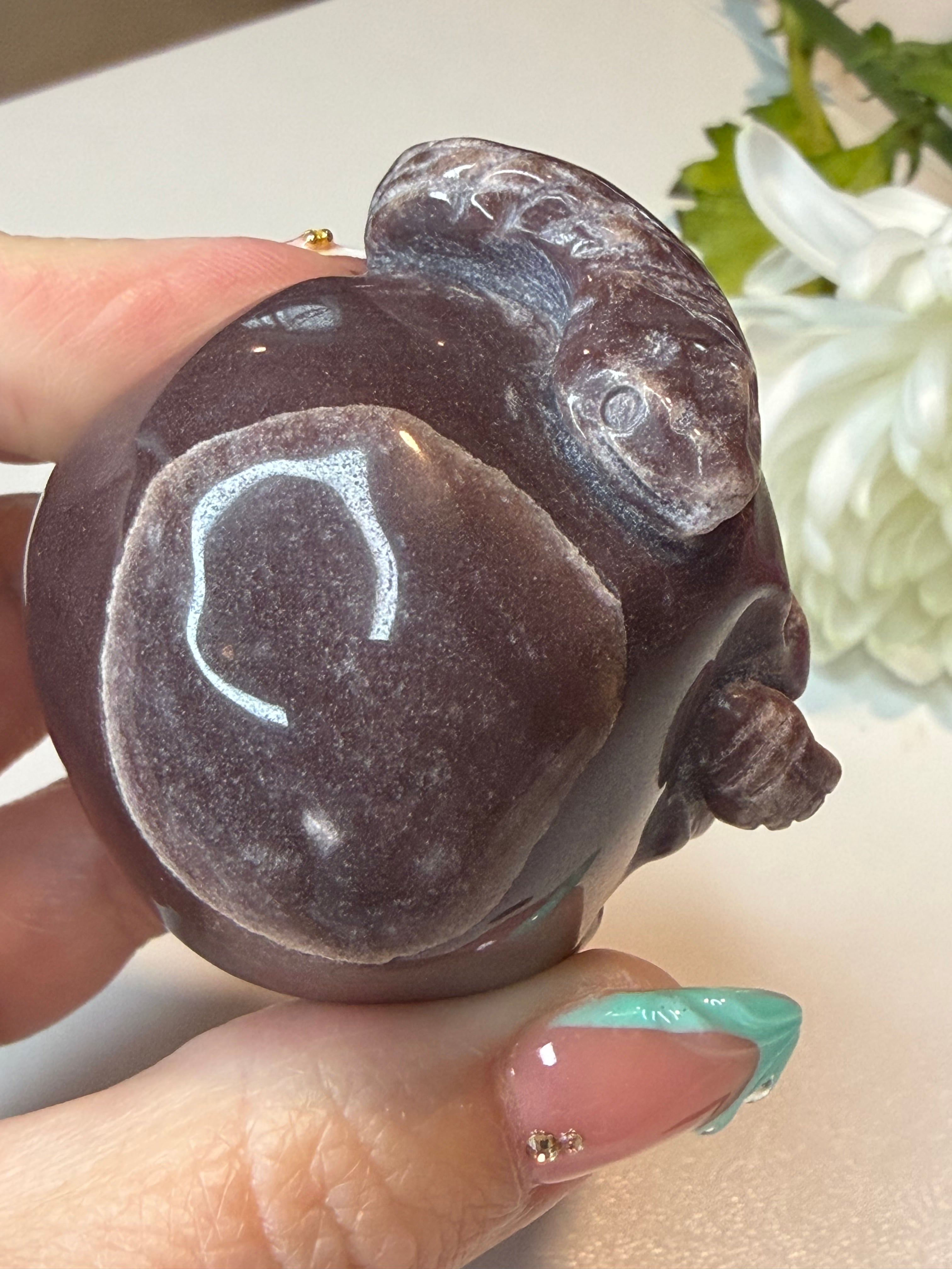 Purple Aventurine Snake Skull Carving! Unique piece!