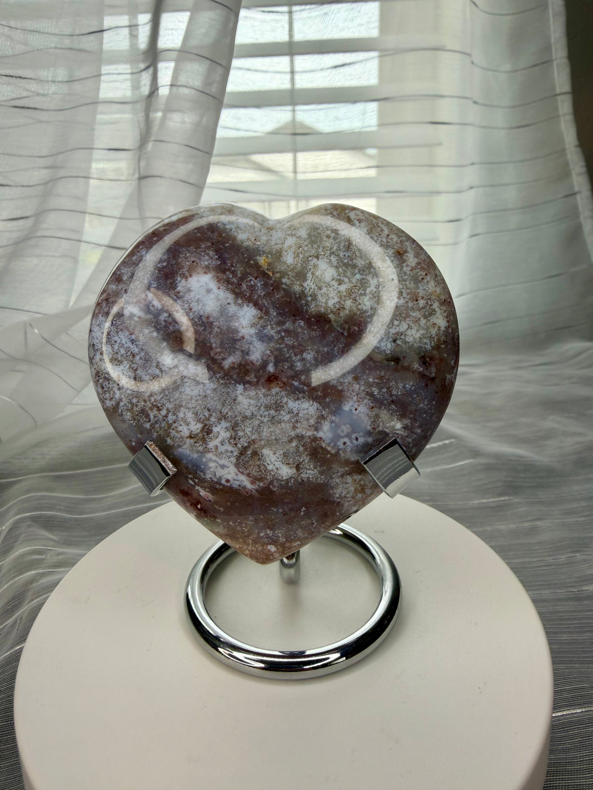 Polychrome Jasper Pastel Heart - 6.6 oz Stone Decor