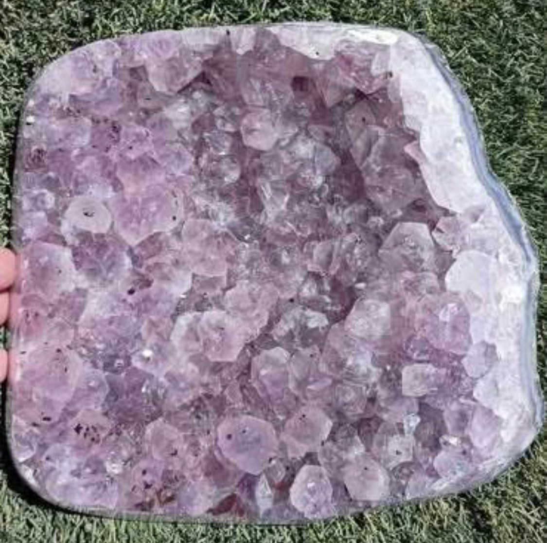 Gorgeous Natural Extra Large Purple Amethyst Display Slab with Coaxinite Inclusions- Statement Piece