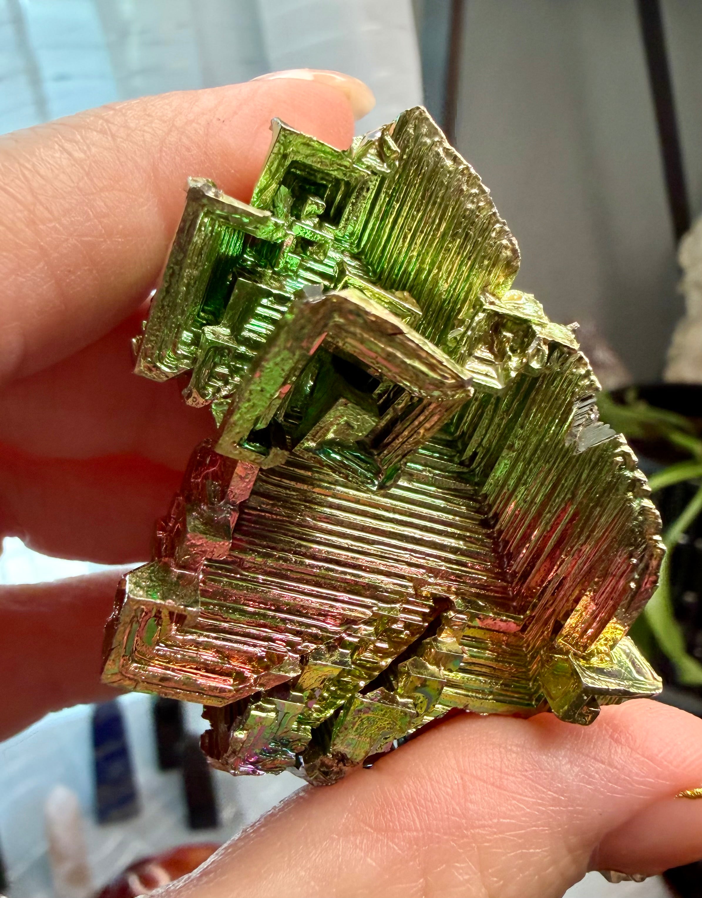 Bismuth Crystal Specimen 2.25" - Iridescent Metal Display Piece