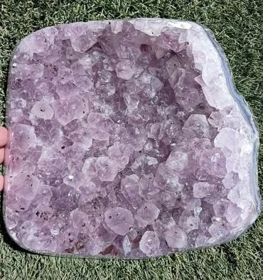 Sparkling Natural Extra Large Purple Stone Display Slab with Golden Inclusions - Statement Piece