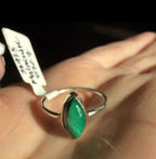 Stunning Malachite Marquise Sterling Silver Ring