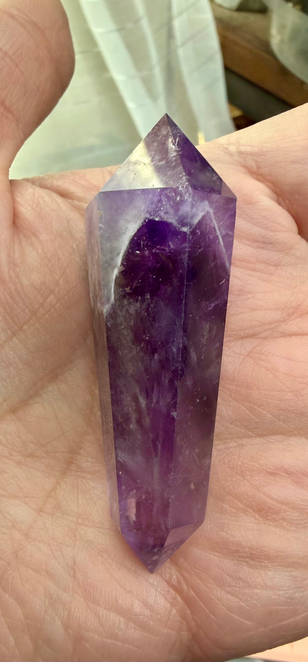 Double Terminated
Phantom Amethyst Crystal Point 2.5" - Polished Quartz