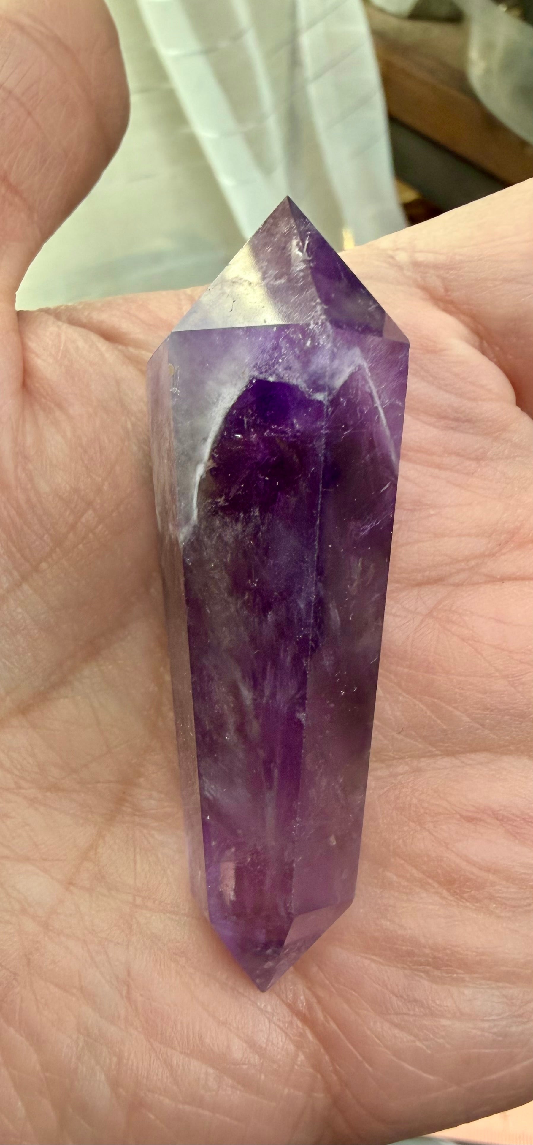 Double Terminated
Phantom Amethyst Crystal Point 2.5" - Polished Quartz