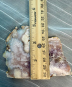 Pink Amethyst Flower Agate Slab with Stand - Natural Crystal Display