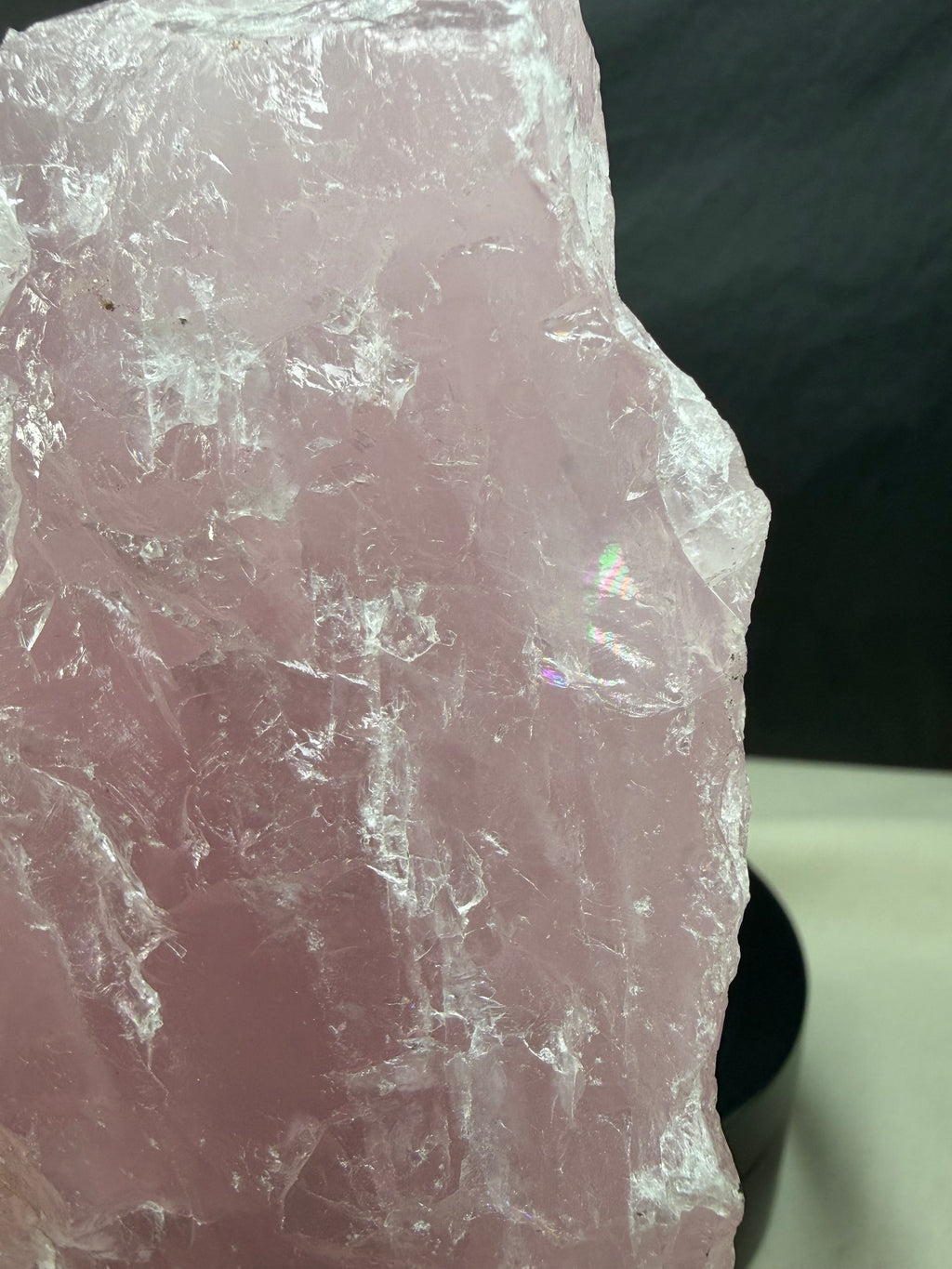 Gemmy Raw Rose Quartz Stone on Metal Stand - Pink Mineral Display Specimen