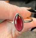 New Sterling Silver 925 Marquise Garnet Stone Ring