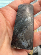 Arfvedsonite Polished Crystal Tower 2.5" - Black Stone with Blue Flash