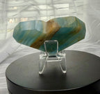 Blue Onyx Faceted Heart Carving