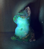 Big Volcano Agate Puppy Crystal Carving (UV Reactive)