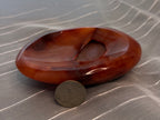 Carnelian Stone Trinket Tray Dish Bowl 4.5" - Polished Orange Crystal Trinket Tray