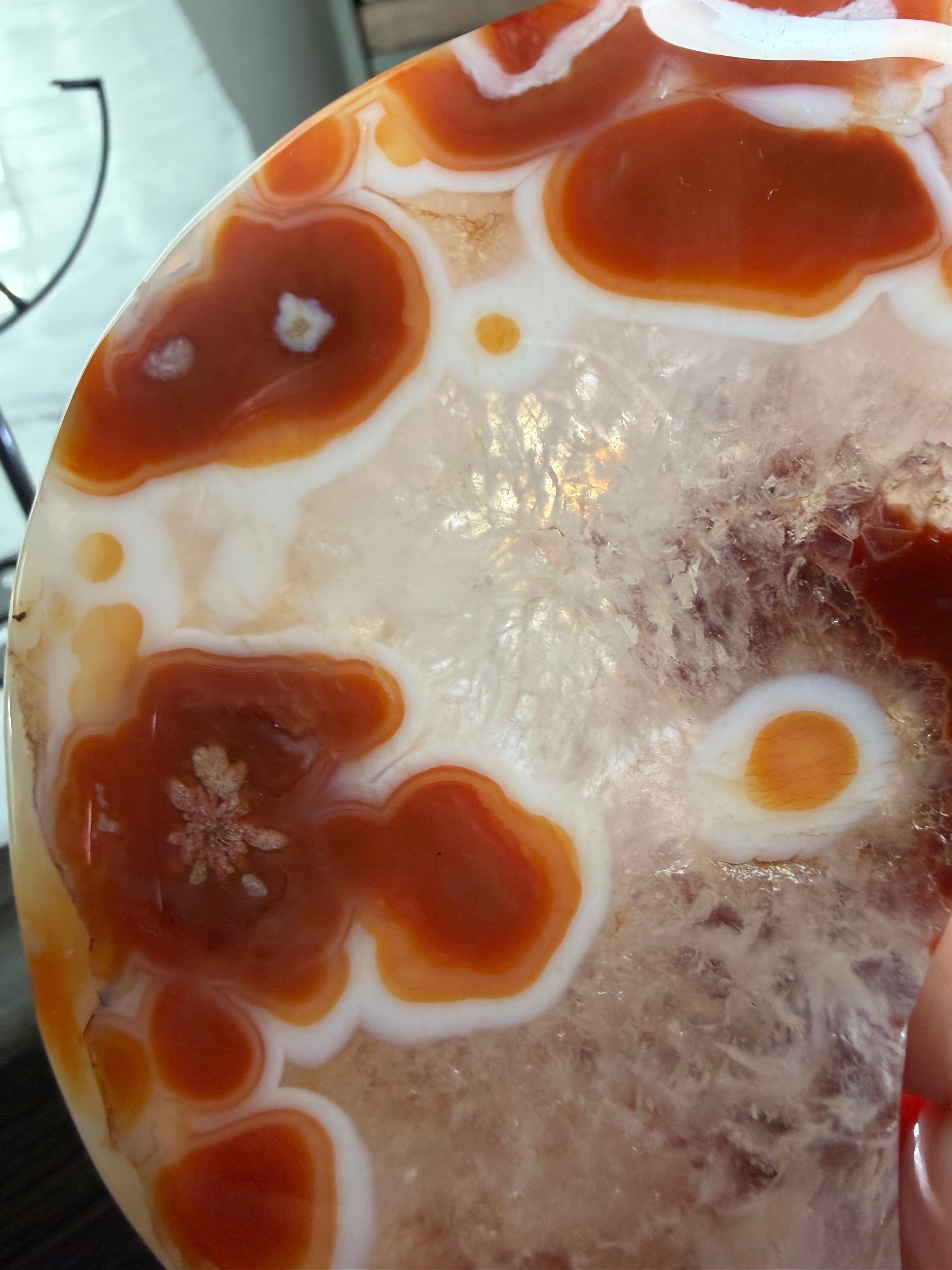 Carnelian Agate Crescent Moon with Stand