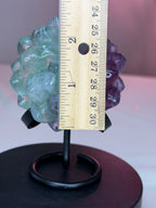 Rainbow Fluorite Flower Succulent Carving on Stand