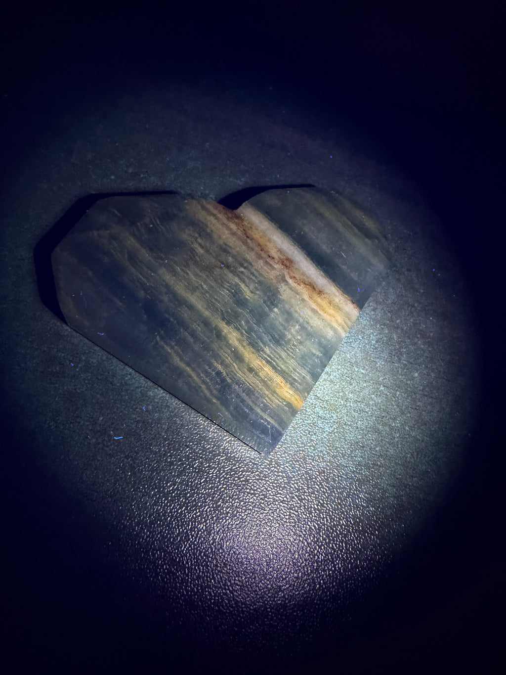 Blue Onyx Faceted Heart Carving