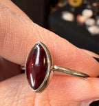 New Sterling Silver 925 Marquise Garnet Stone Ring