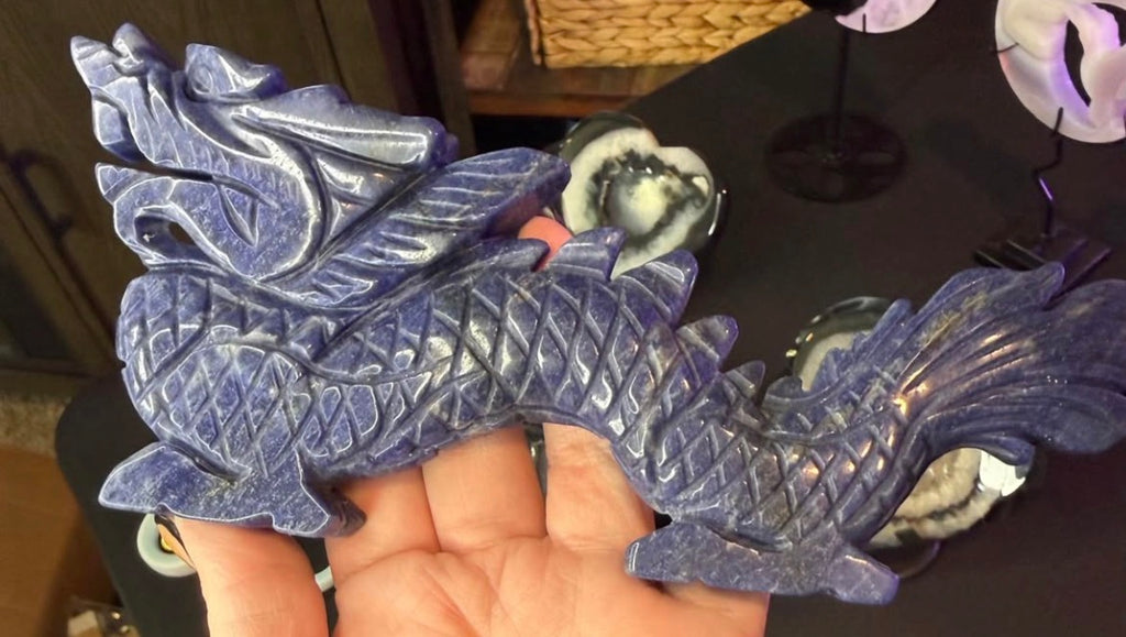 Hand Carved Blue Sodalite Dragon