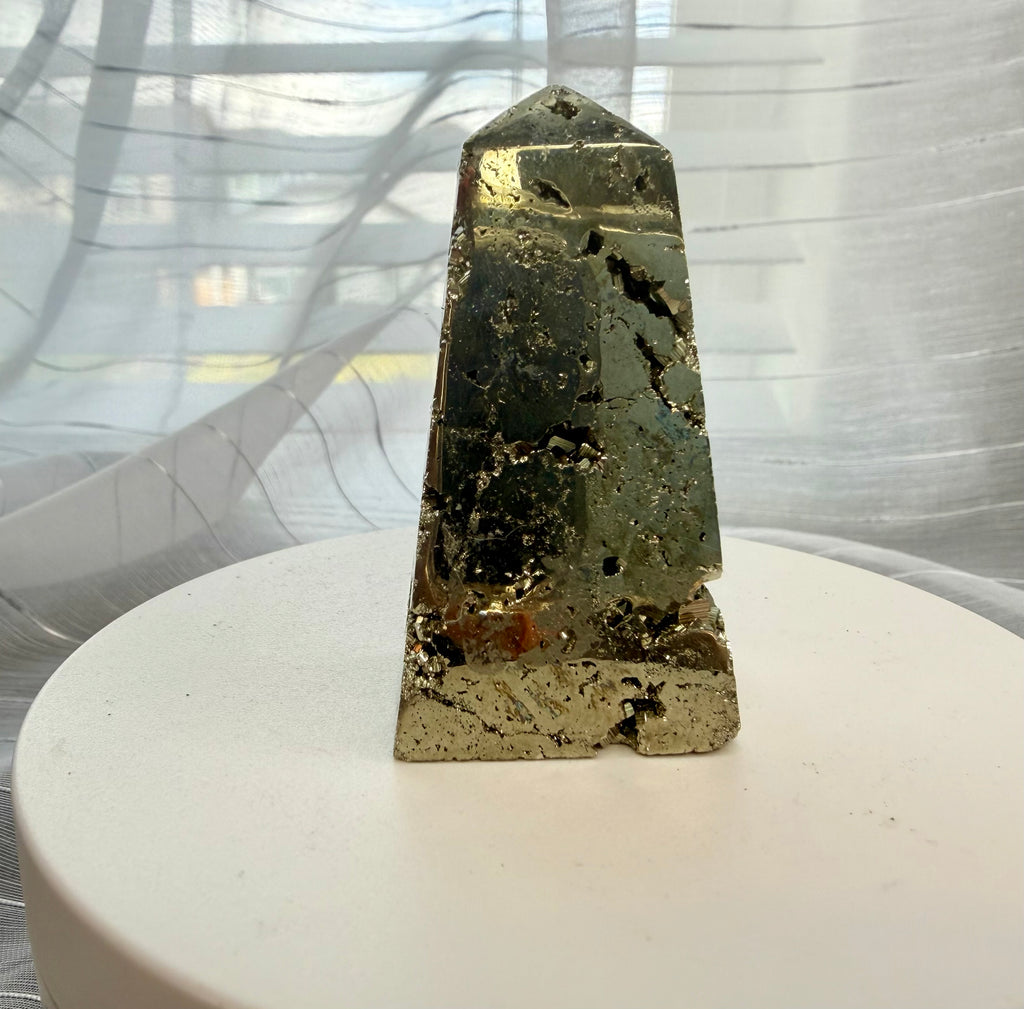 ✨ Natural Peruvian Pyrite Tower/Point – 2.25" Tall, 4.3 oz ✨