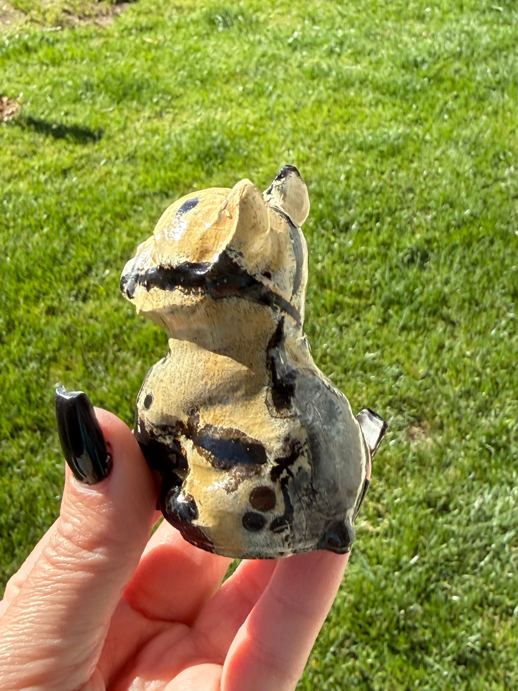 Natural Picture Jasper Frenchie Crystal Carving