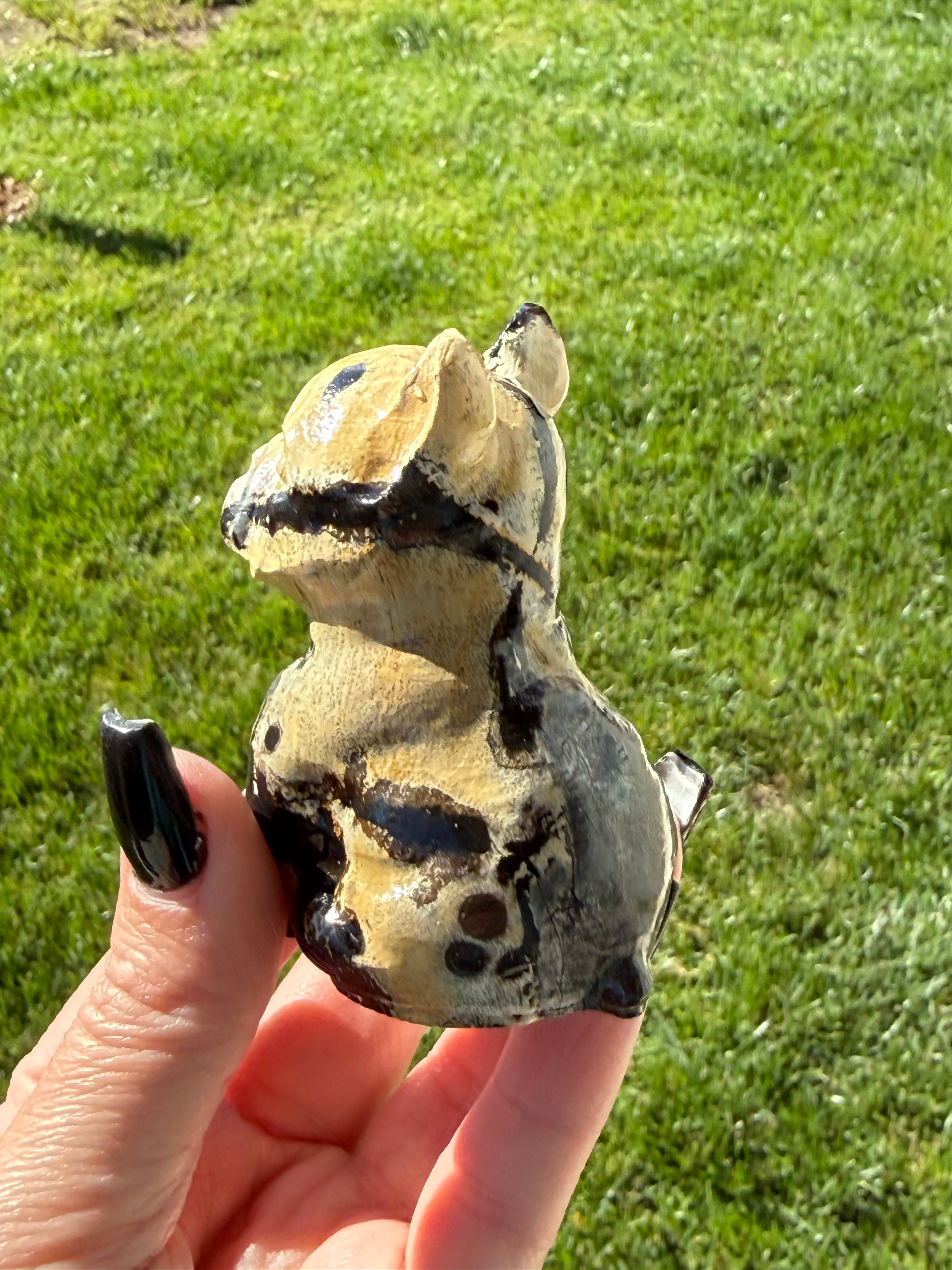 Natural Picture Jasper Frenchie Crystal Carving