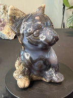 Big Volcano Agate Puppy Crystal Carving (UV Reactive)