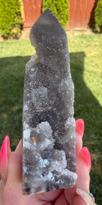 Sphalerite Druzy Tower - Sparkly Crystal Point - 3.25" Tall