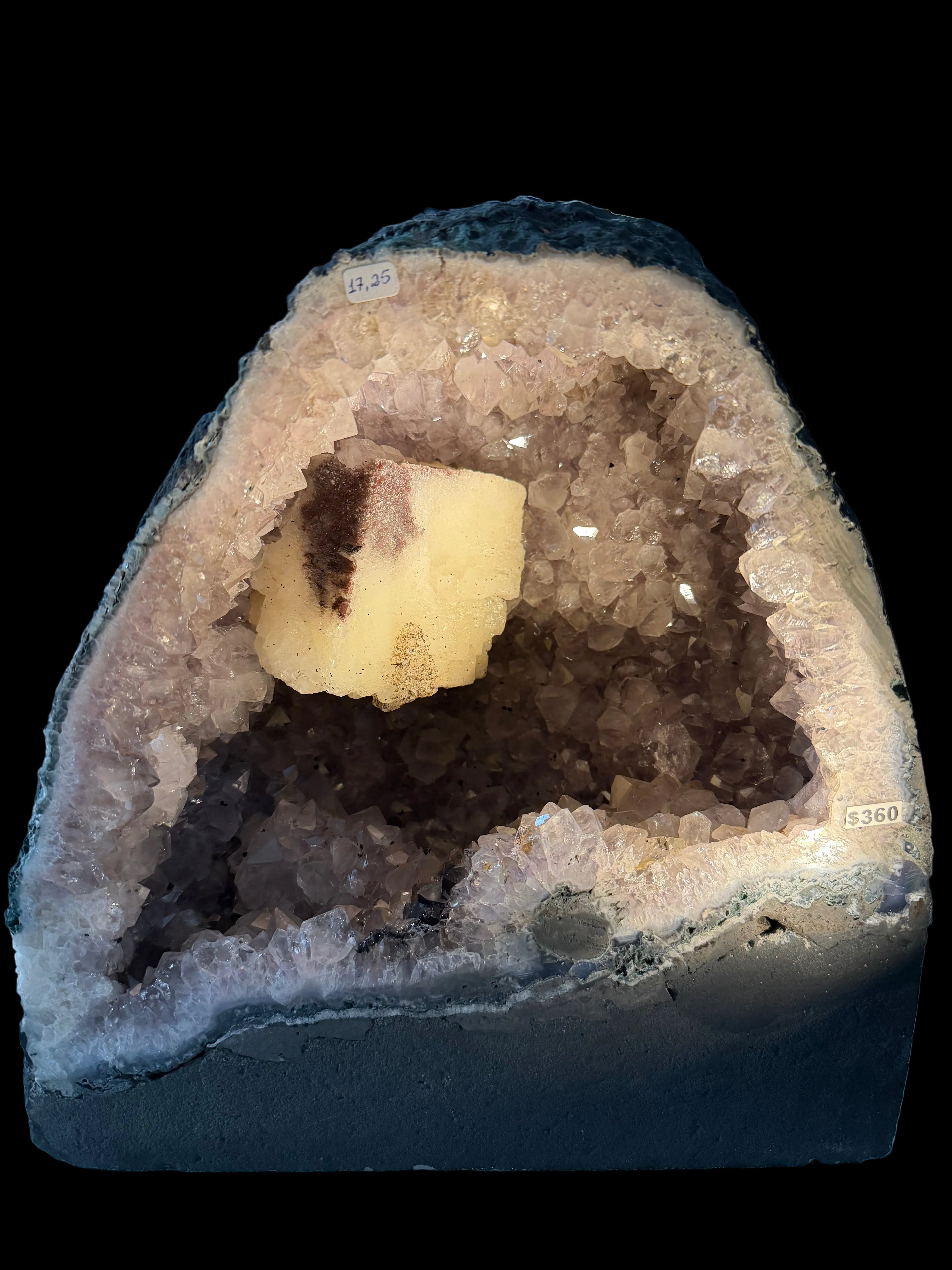 Beautiful Amethyst Cathedral with Calcite Feature