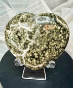 Large Ocean Jasper Heart Shaped Stone Display Piece 2.5" x 3"