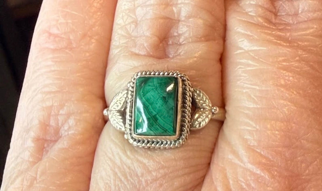 New Malachite Sterling Silver 925 Ring