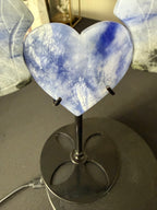 Natural Blue Sodalite Hackmanite Angel Wings with Heart Center