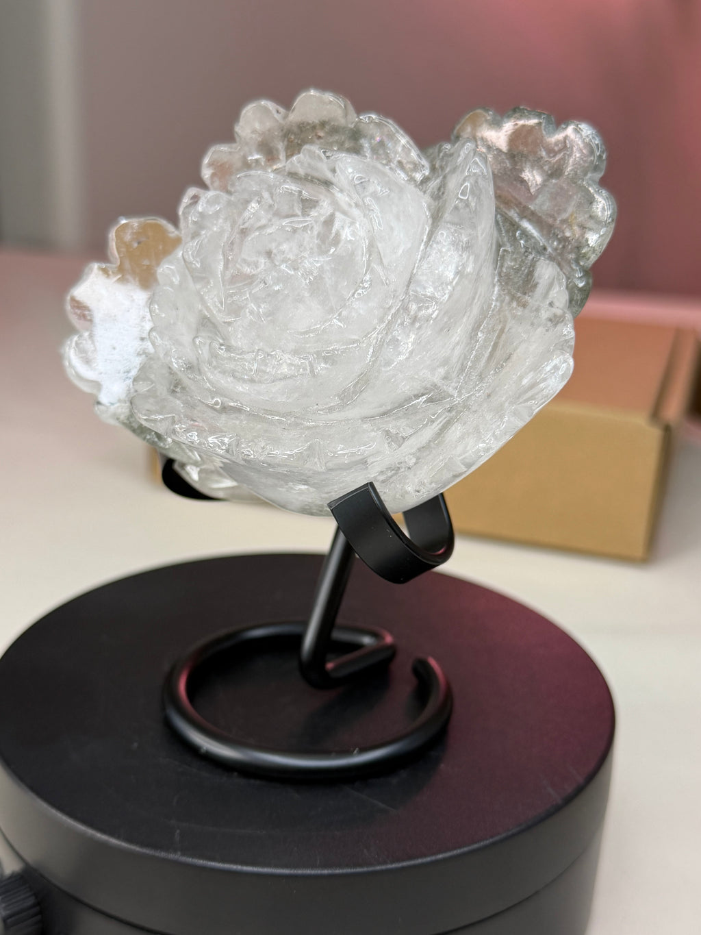 Garden Quartz Rose Crystal Carving