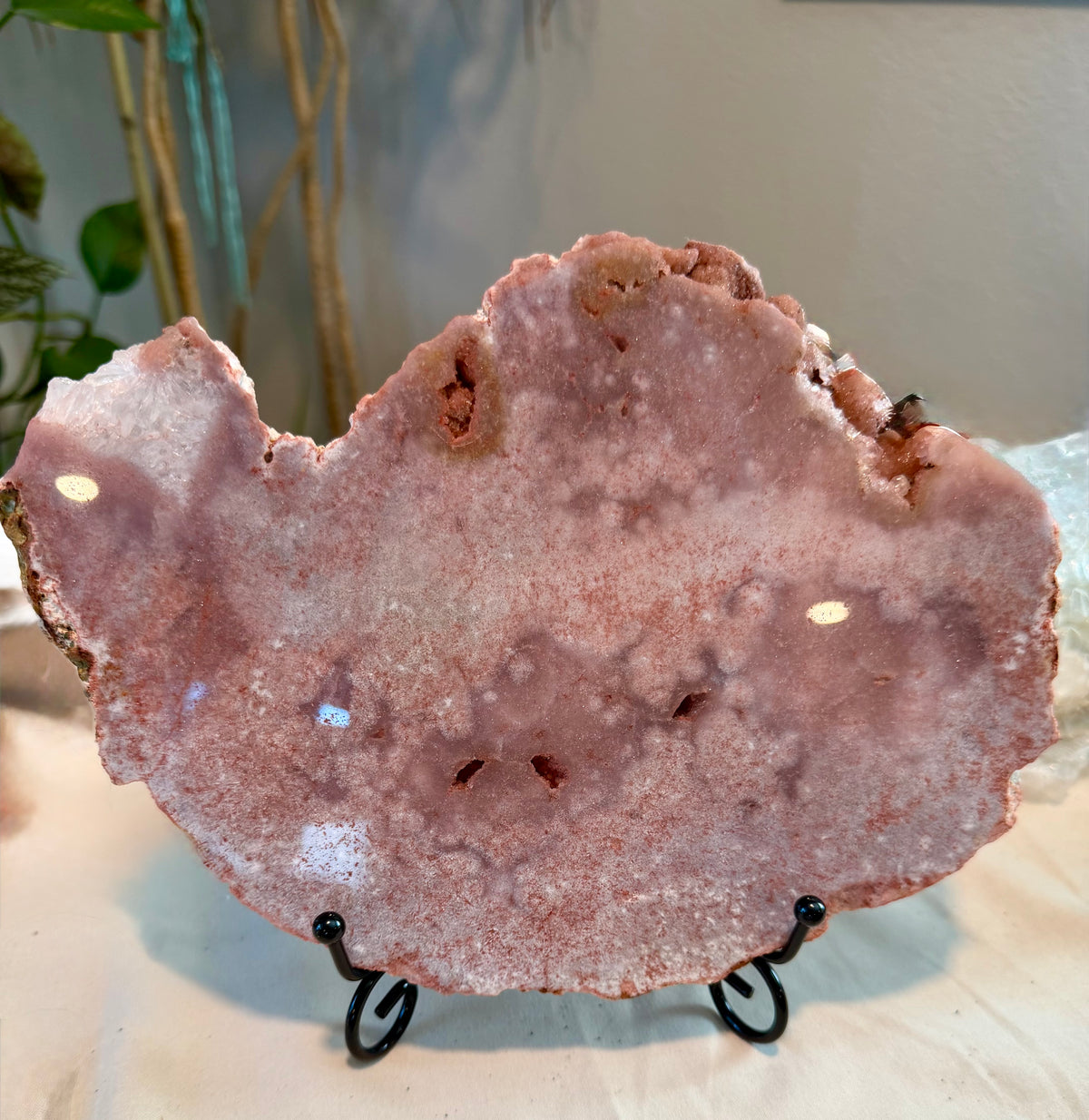 Large Pink Amethyst Slab with Druzy - 2lb 5.6oz - Brazil - Double Sided