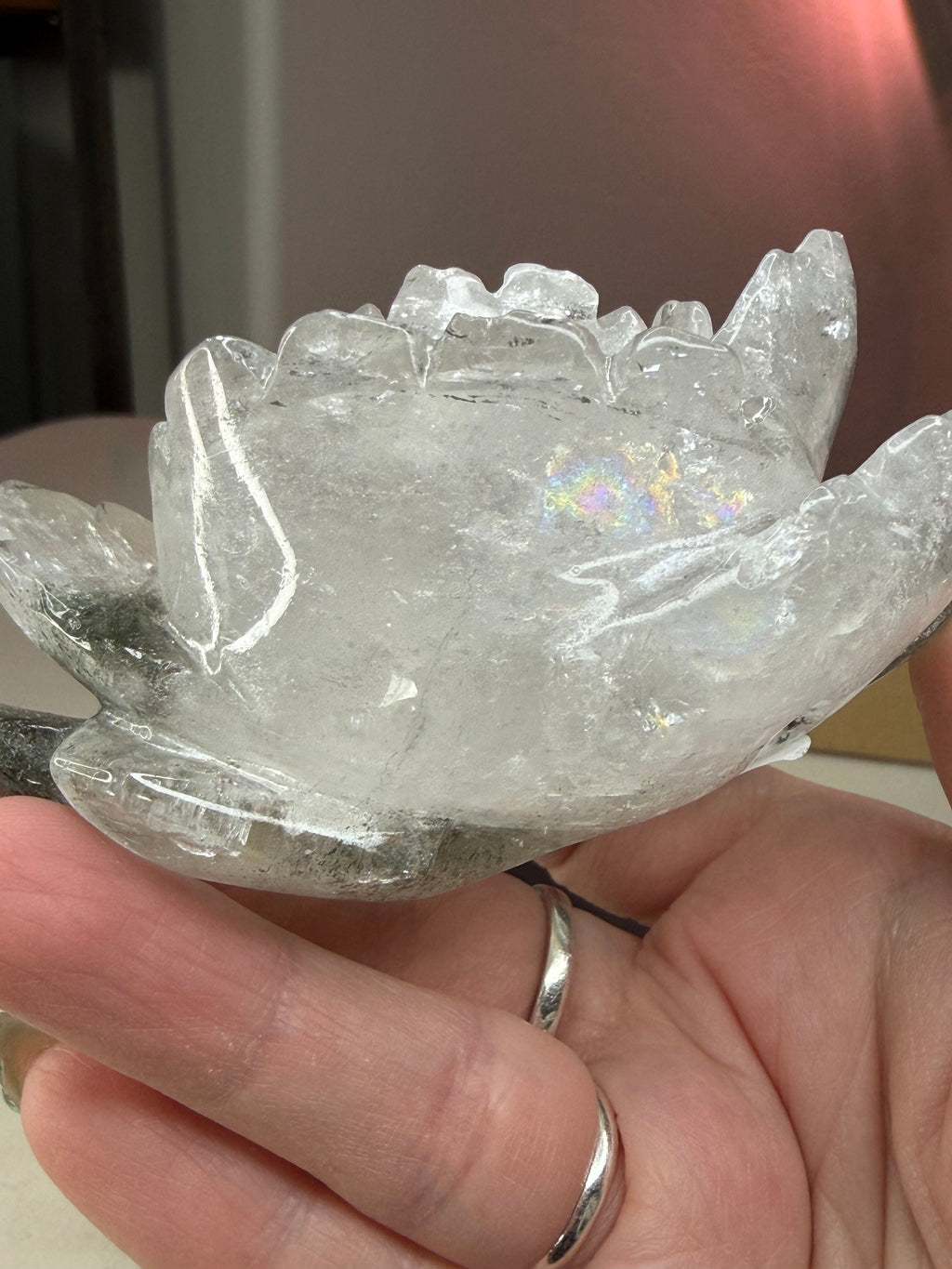 Garden Quartz Rose Crystal Carving